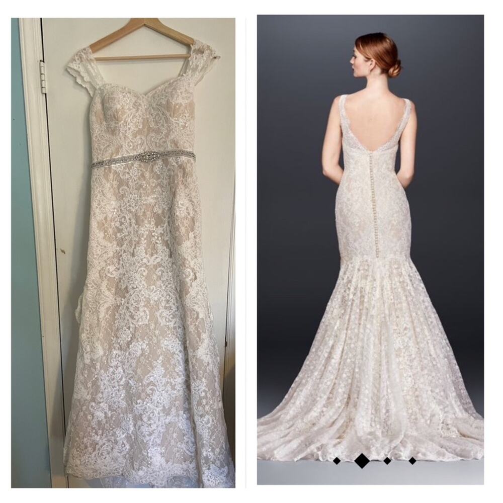 Final price* Oleg Cassini mermaid Lace trumpet wedding gown